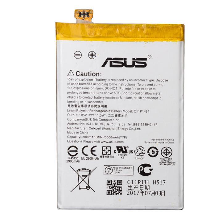 باتری موبایل ایسوس مدل C11P1424 با ظرفیت 3000mAh مناسب برای گوشی موبایل ایسوس Zenfone 2 Asus C11P1424 3000mAh Cell Mobile Phone Battery For Asus Zenfone 2